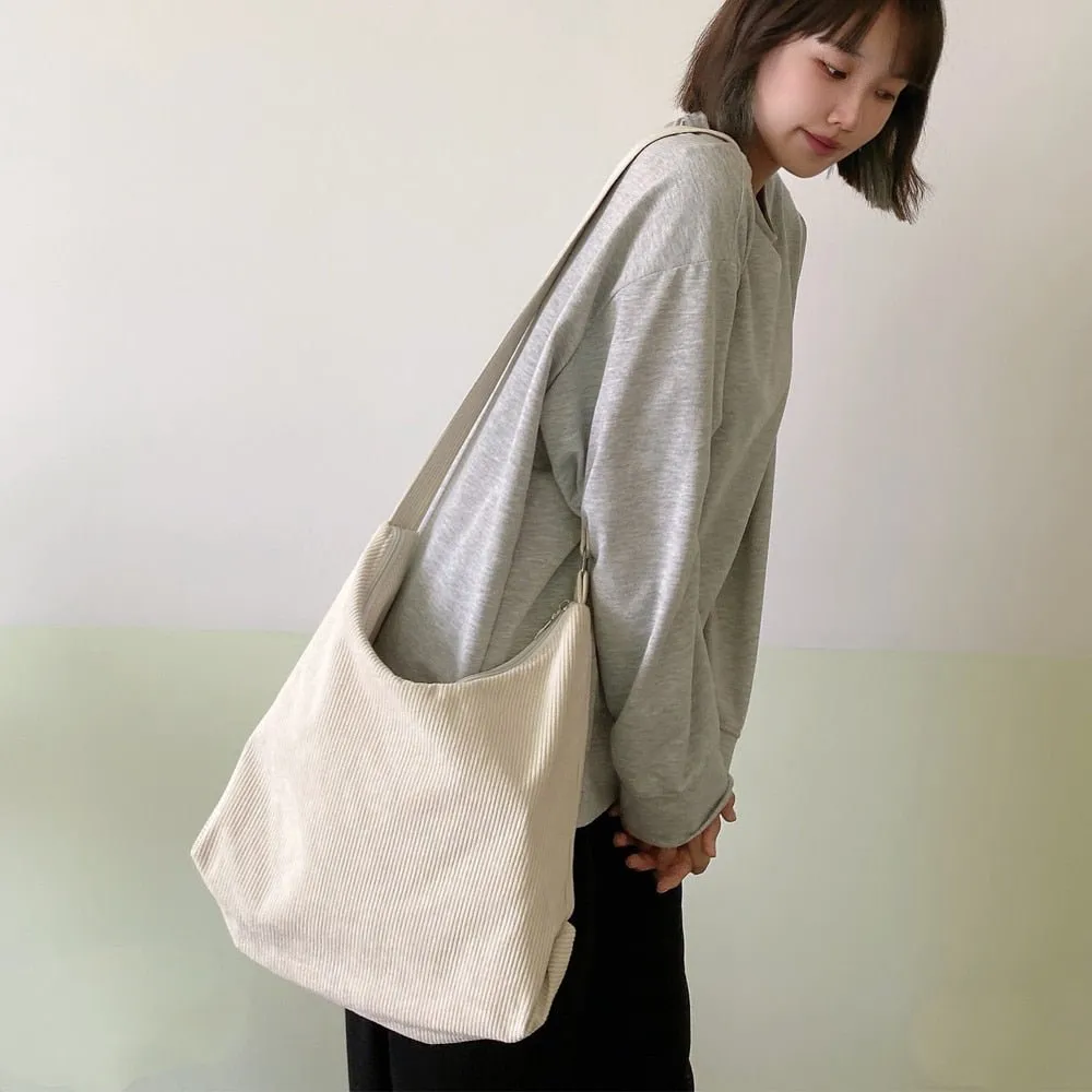 Corduroy shoulder bags