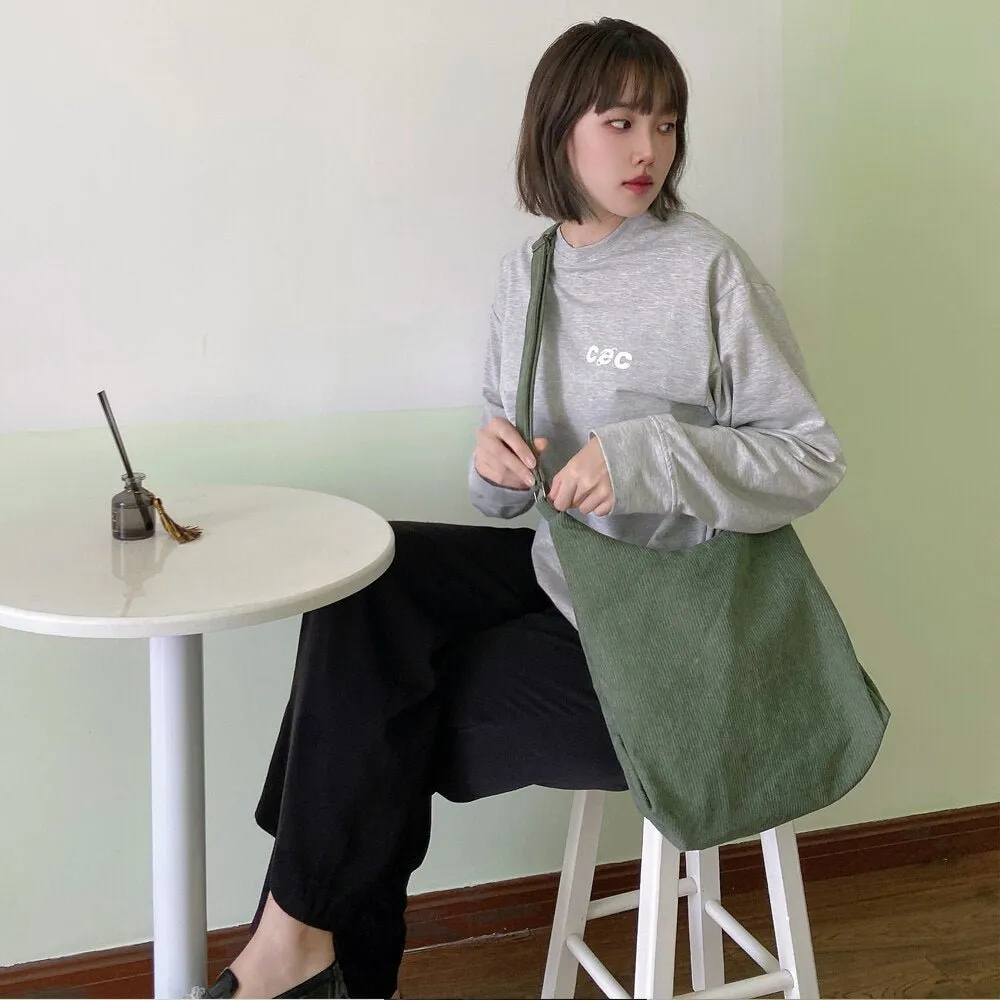 Corduroy shoulder bags