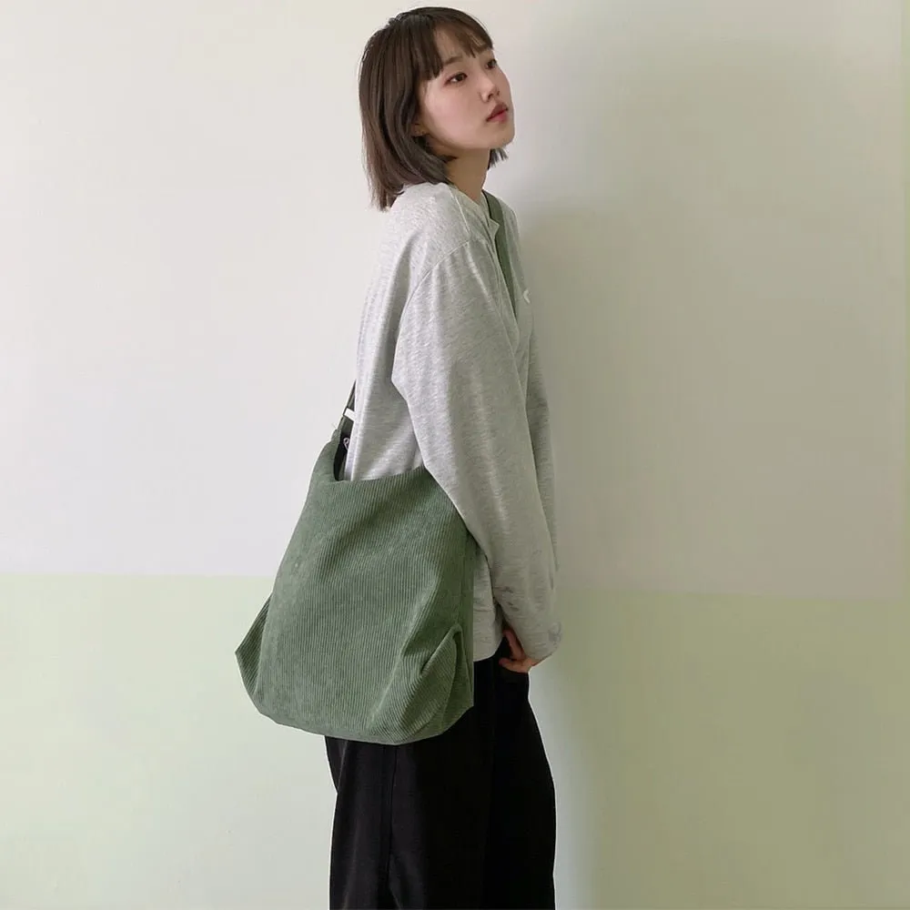 Corduroy shoulder bags