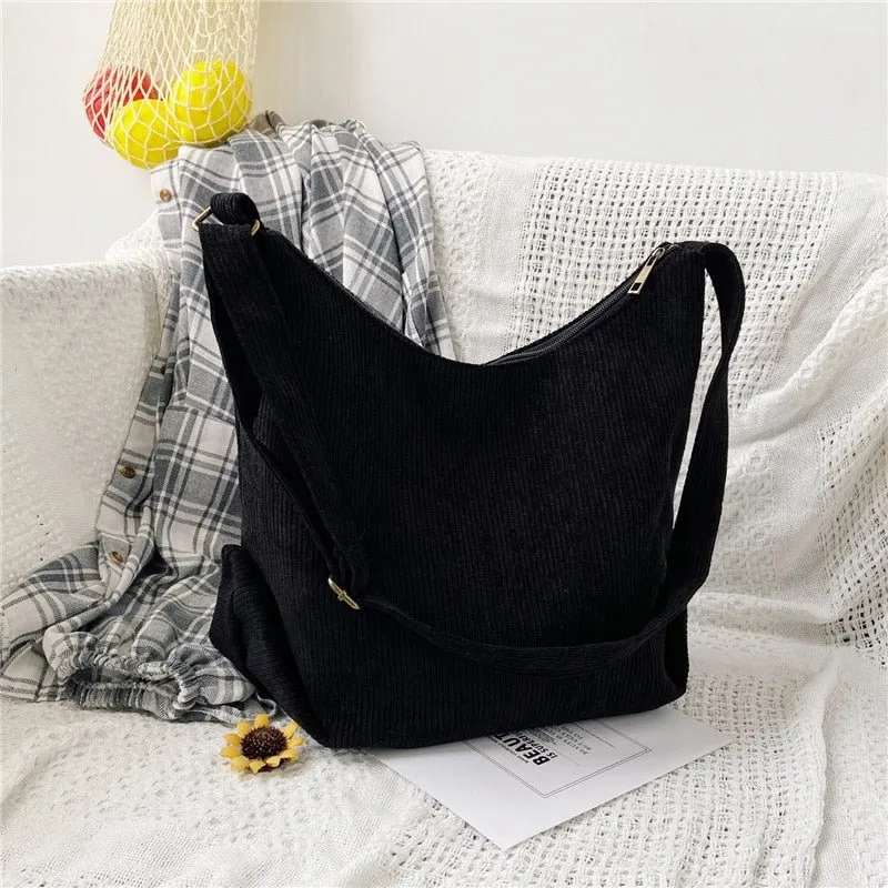 Corduroy shoulder bags
