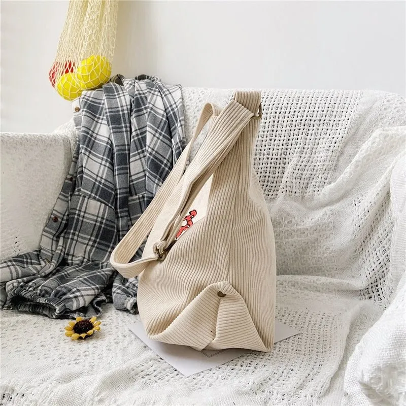 Corduroy shoulder bags