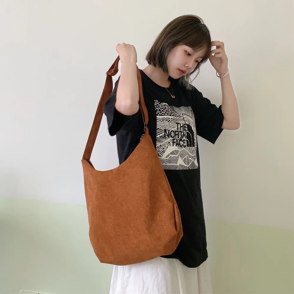 Corduroy shoulder bags