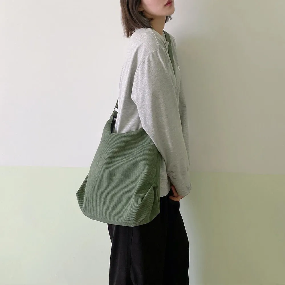 Corduroy shoulder bags
