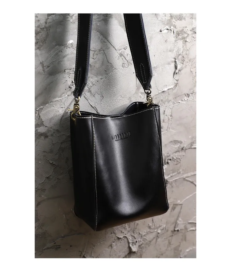 Cute Green LEATHER WOMEN Bucket SHOULDER BAG Barrel Crossbody Purses FOR WOMEN
