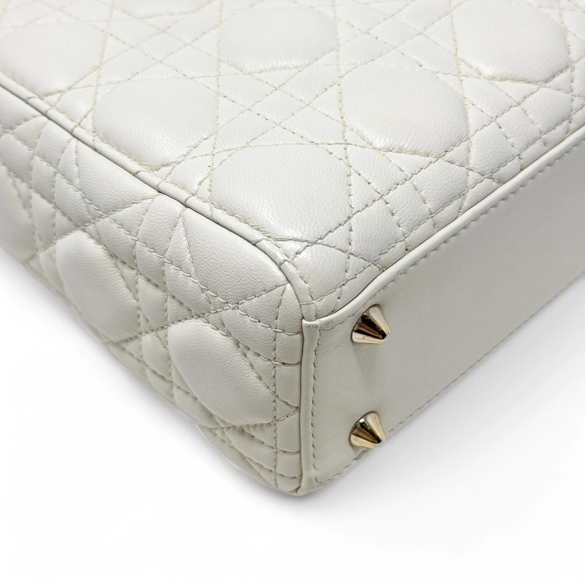 Dior White Small Lady Dior Bag