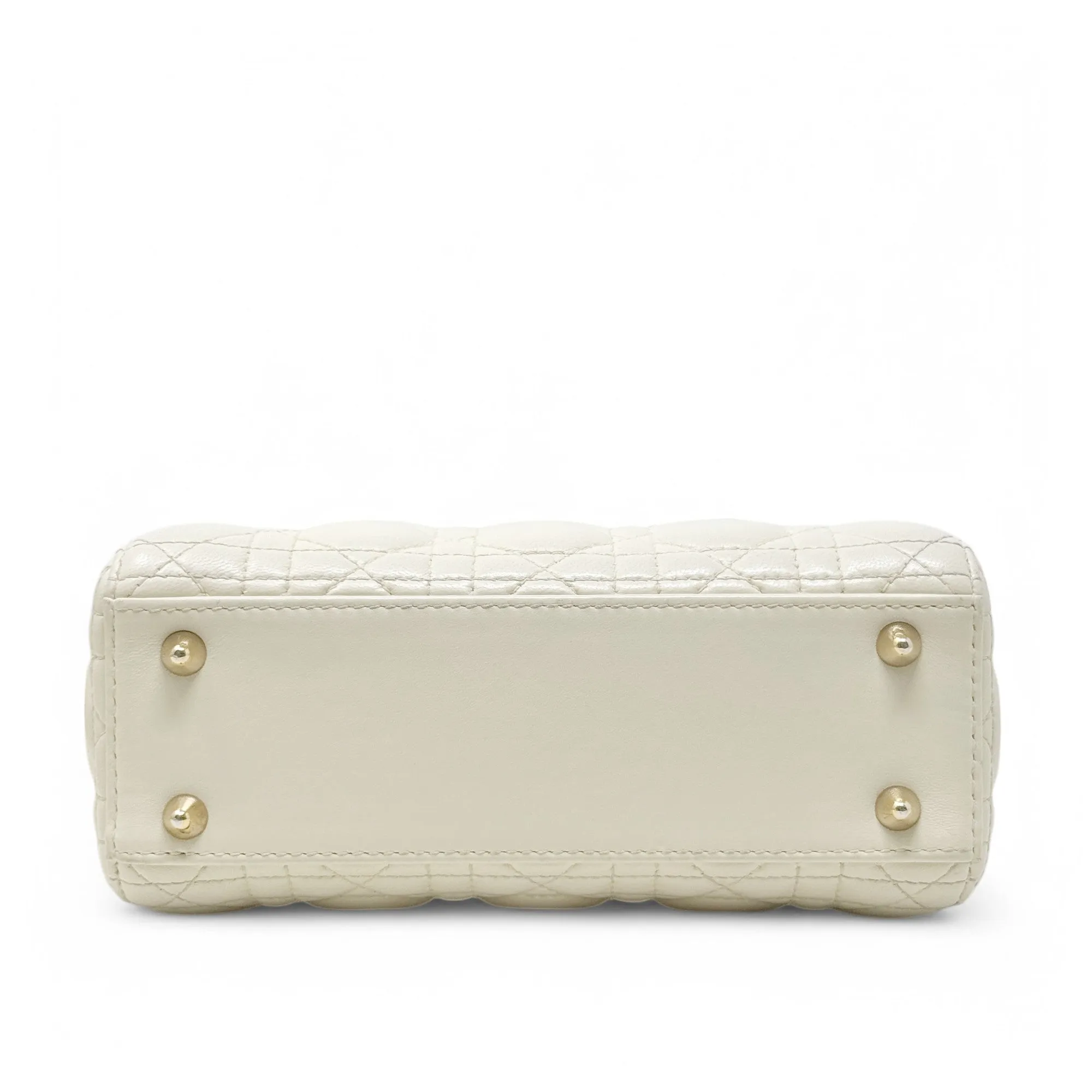 Dior White Small Lady Dior Bag