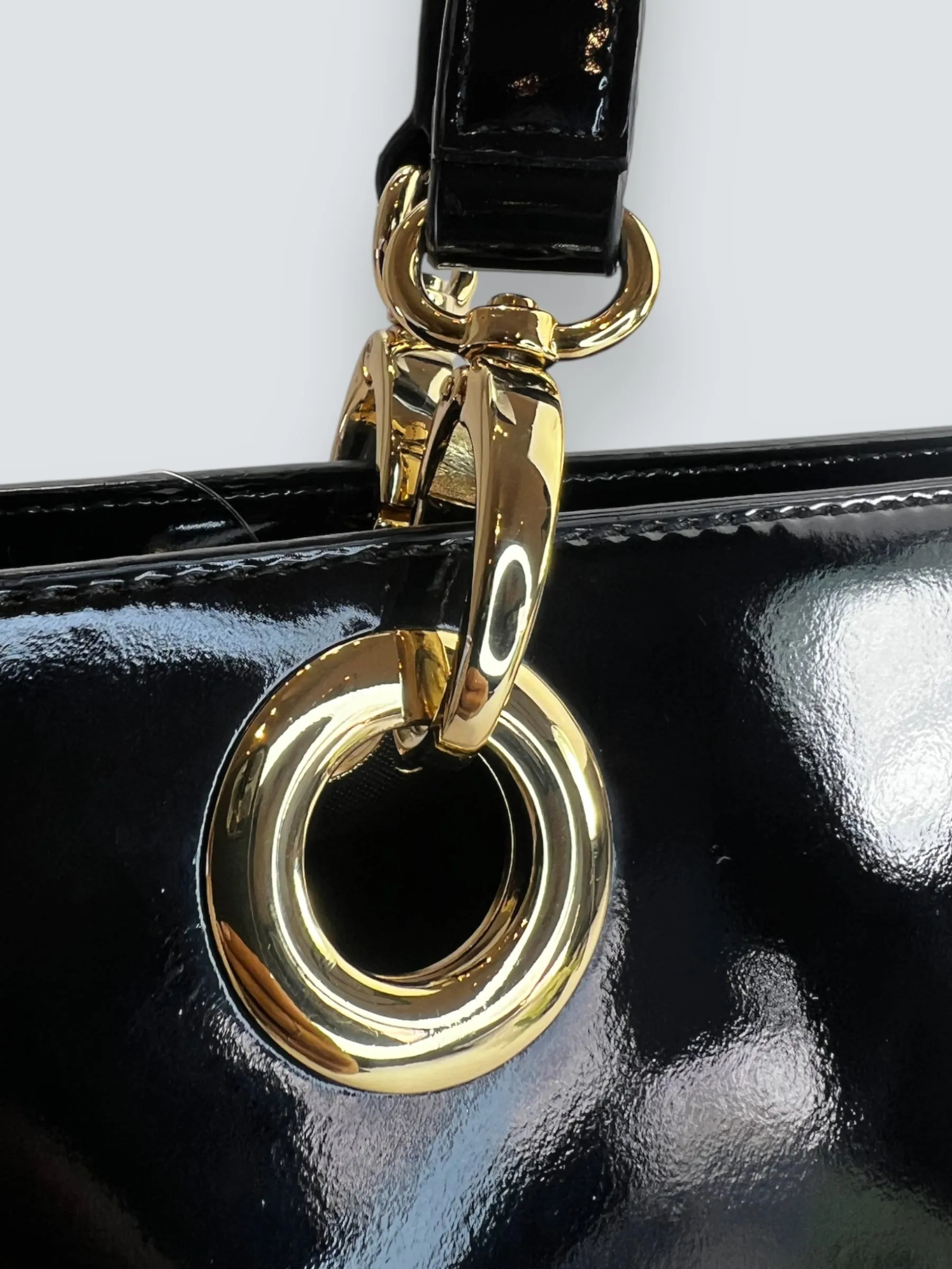 DKNY Black Leather Tote Handbag