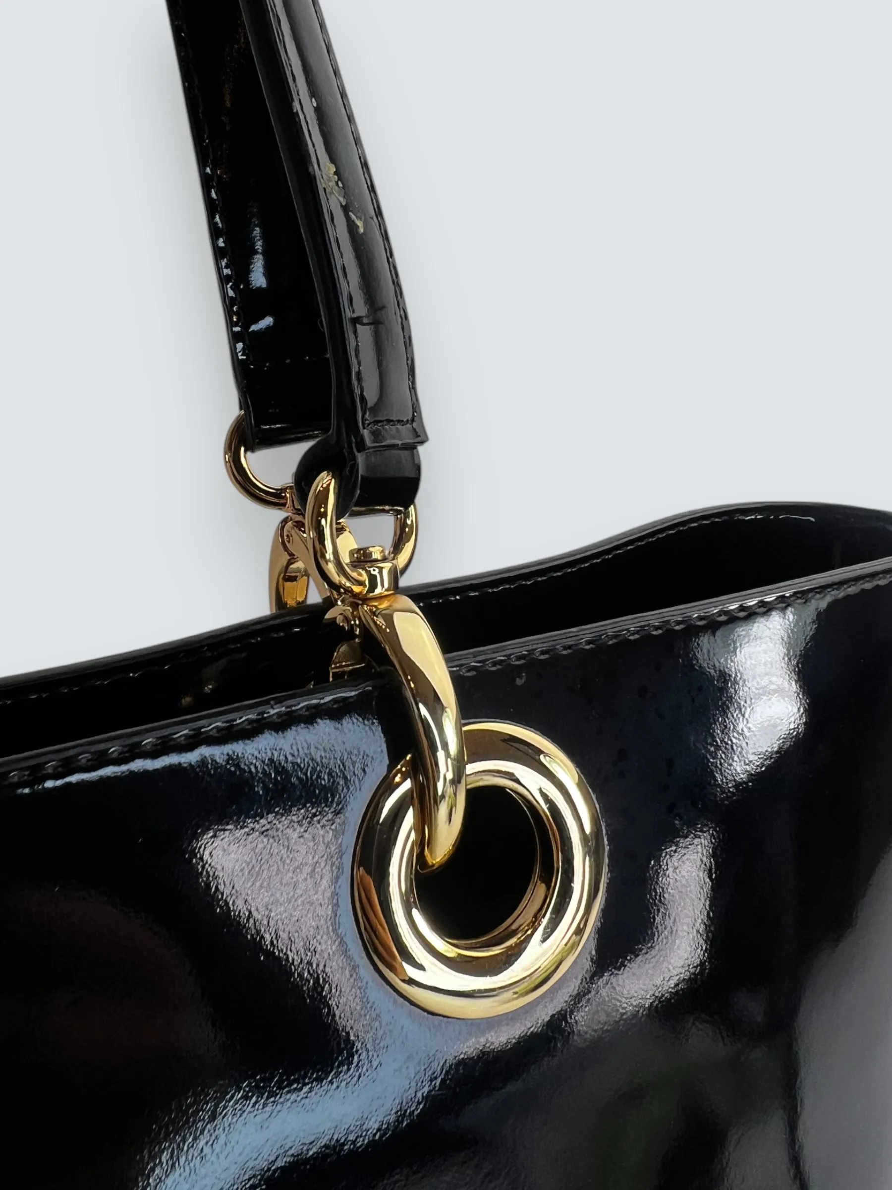 DKNY Black Leather Tote Handbag