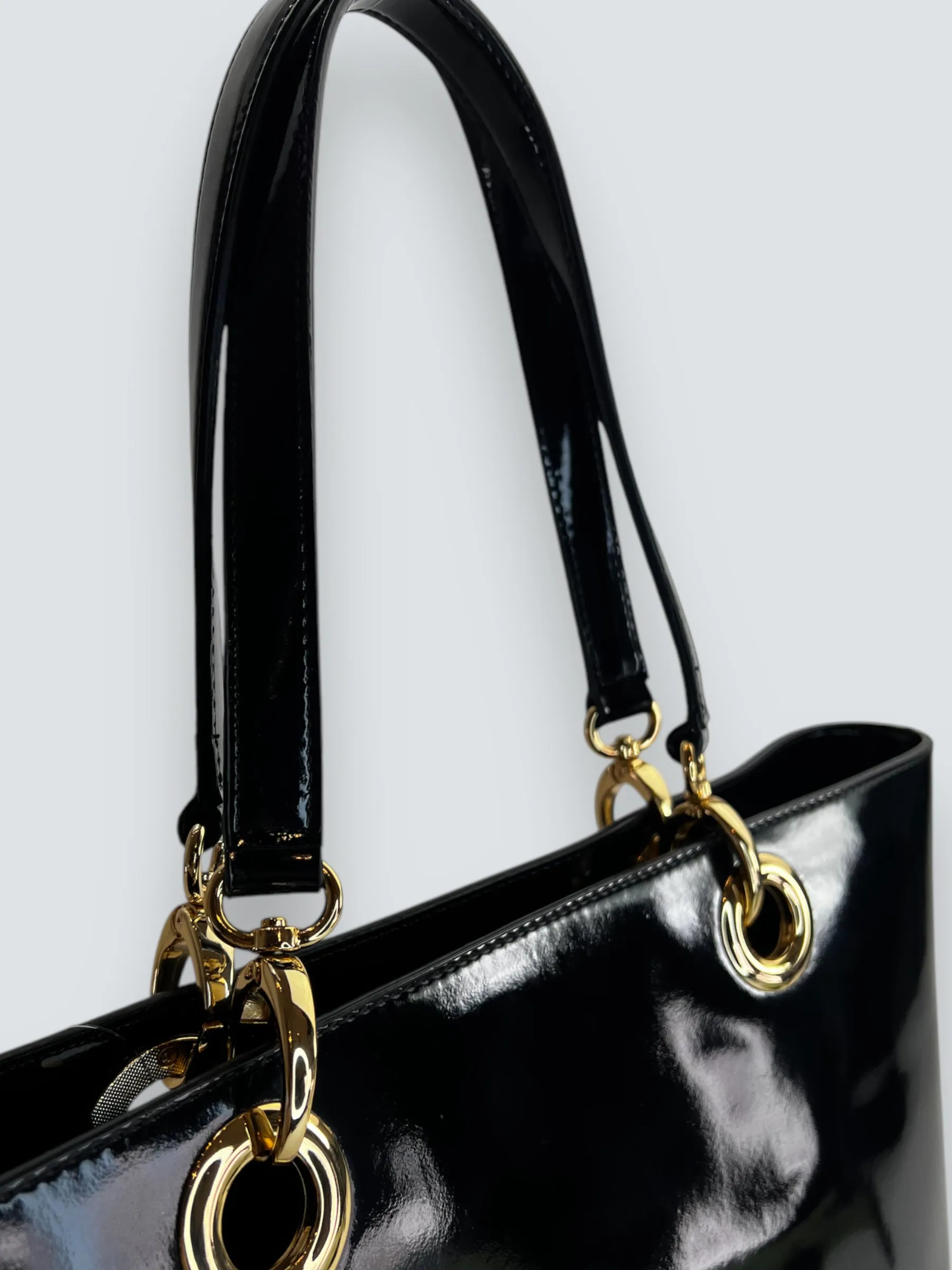 DKNY Black Leather Tote Handbag