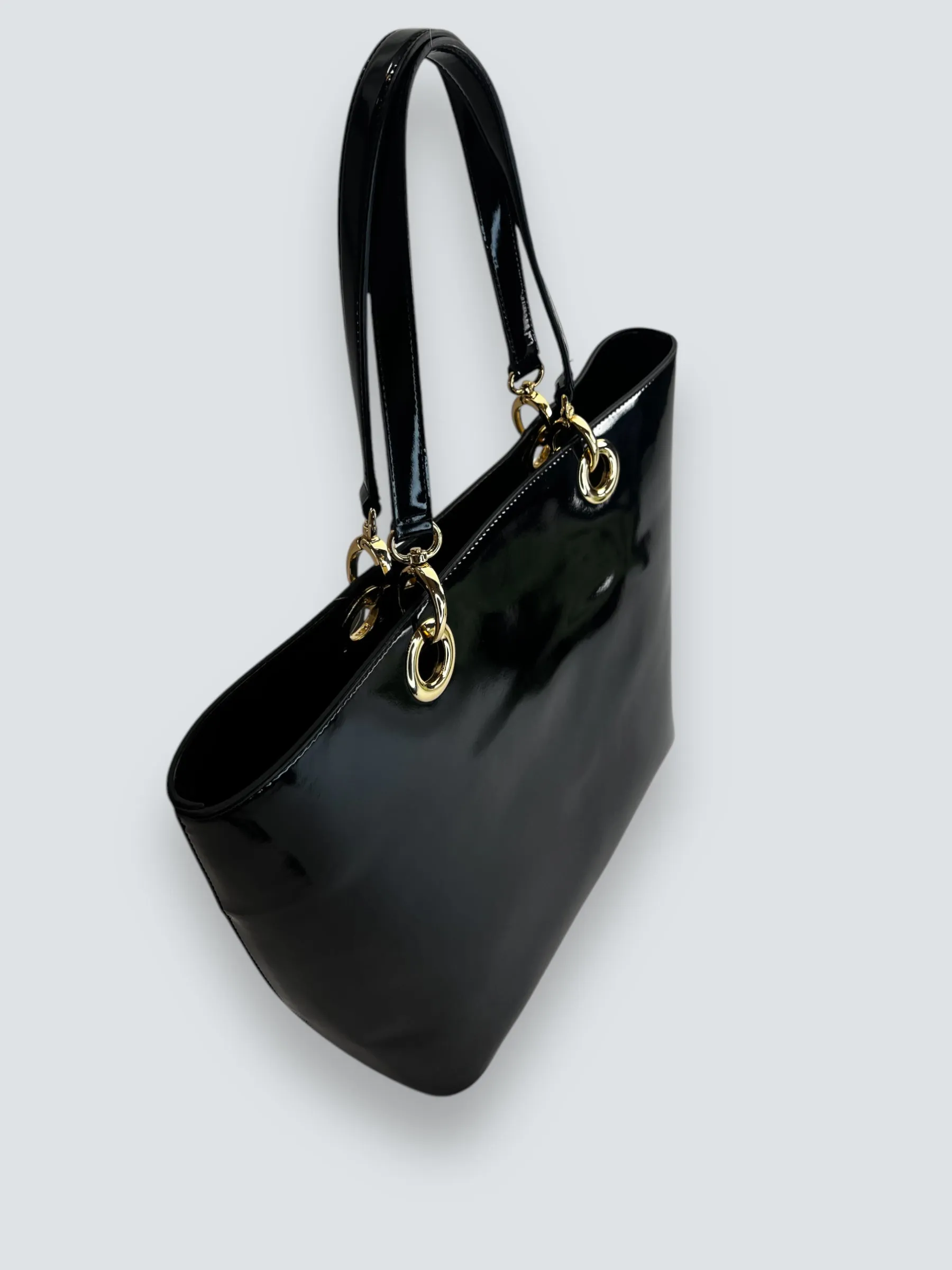 DKNY Black Leather Tote Handbag