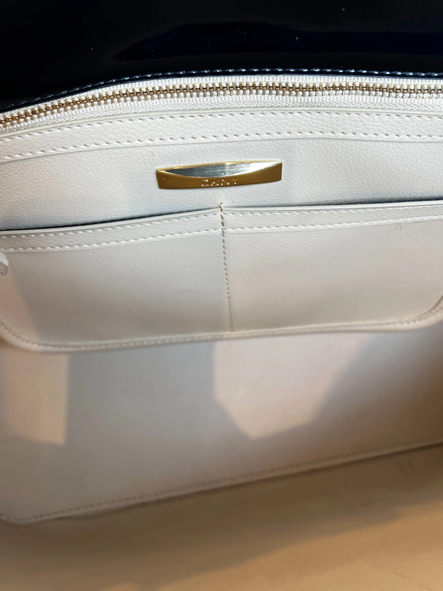 DKNY Black Leather Tote Handbag