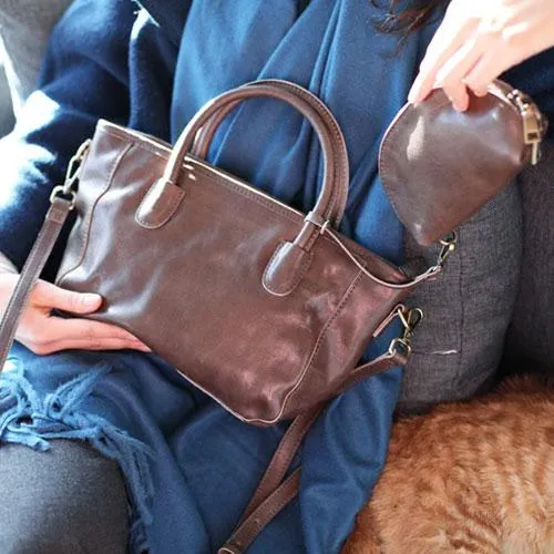 Fashion Womens Black Leather Satchel Handbags Bucket Handbags Side Purse for Ladies