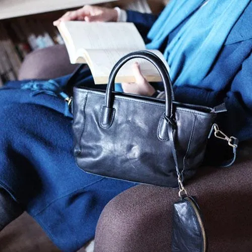 Fashion Womens Black Leather Satchel Handbags Bucket Handbags Side Purse for Ladies