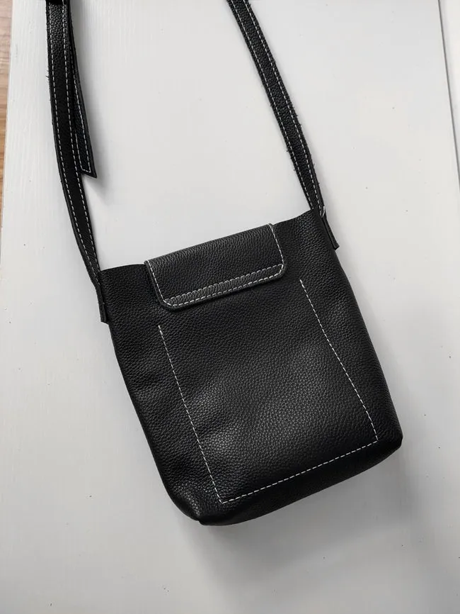Genuine Black Leather Womens Bucket Brown Side Bag Vertical White Shoulder Bag For Womens Green Leather Crossbody Bag