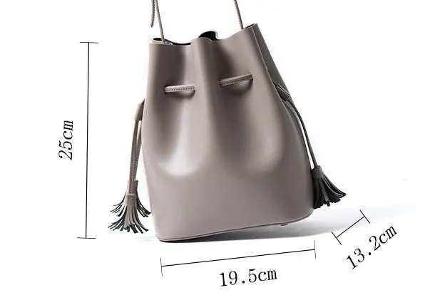 Genuine Leather bucket bag shoulder bag for women leather crossbody bag