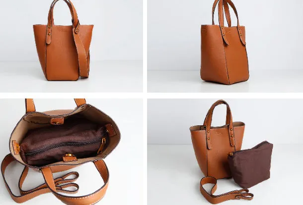 Genuine Leather Cute Bucket Bag Handbag Crossbody Bag Shoulder Bag Women Leather Purse