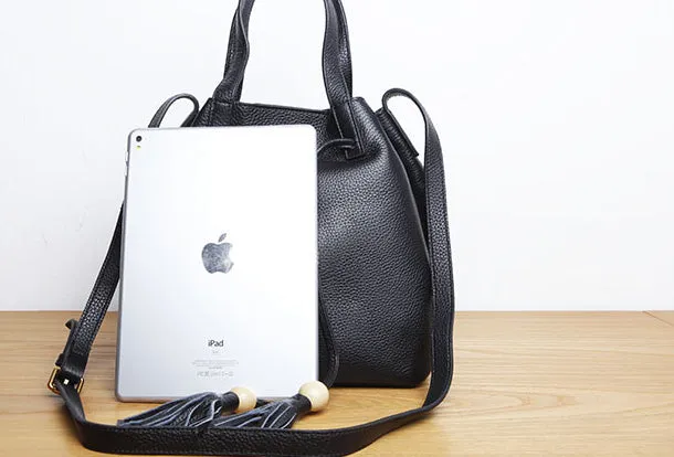 Genuine Leather Cute Women Bucket Bag Handbag Crossbody Bag Shoulder Bag Women Leather Purse