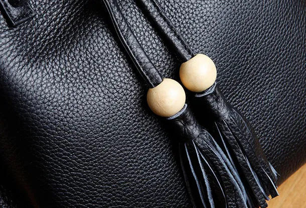 Genuine Leather Cute Women Bucket Bag Handbag Crossbody Bag Shoulder Bag Women Leather Purse