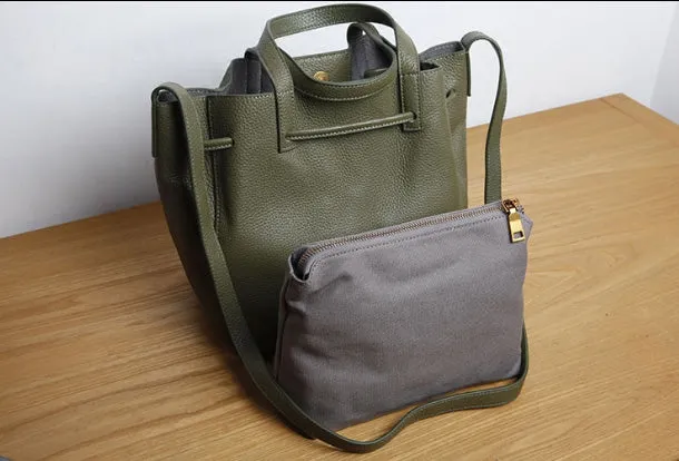 Genuine Leather Cute Women Bucket Bag Handbag Crossbody Bag Shoulder Bag Women Leather Purse