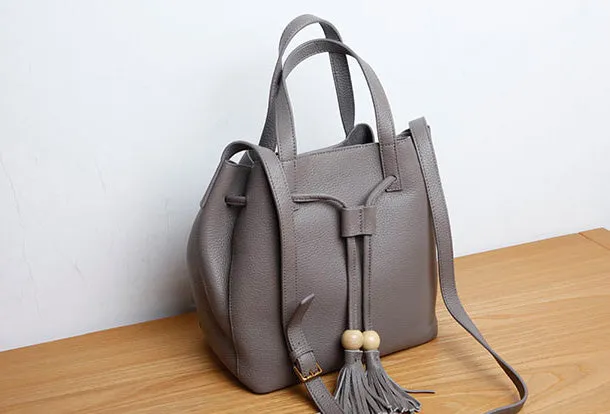 Genuine Leather Cute Women Bucket Bag Handbag Crossbody Bag Shoulder Bag Women Leather Purse