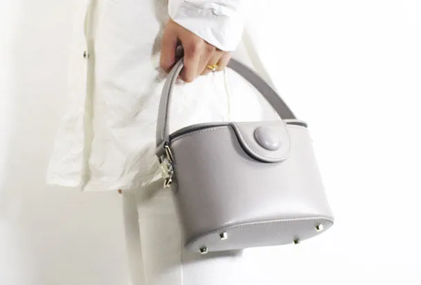 Genuine Leather Doctor Bag Bucket Bag Handbag Shoulder Bag for Women Leather Crossbody Bag