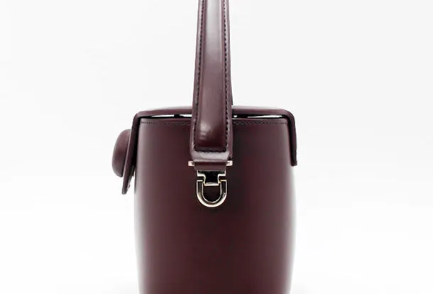 Genuine Leather Doctor Bag Bucket Bag Handbag Shoulder Bag for Women Leather Crossbody Bag