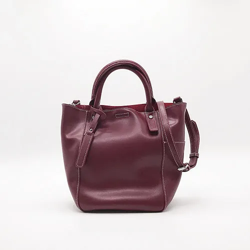 Green LEATHER WOMEN Bucket Handbag Barrel Shoulder Purses FOR WOMEN