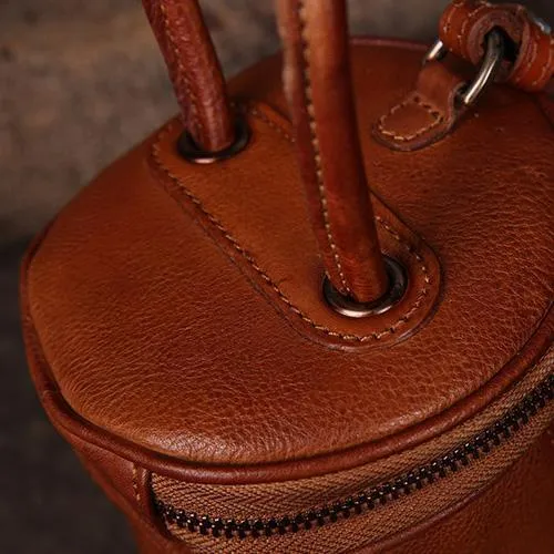 Green Womens Leather Bucket Handbag Womens Barrel Purse Small Bucket Shoulder Purse