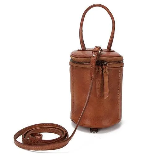 Green Womens Leather Bucket Handbag Womens Barrel Purse Small Bucket Shoulder Purse