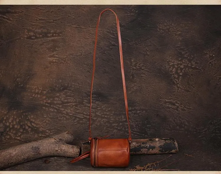 Green Womens Leather Bucket Handbag Womens Barrel Purse Small Bucket Shoulder Purse