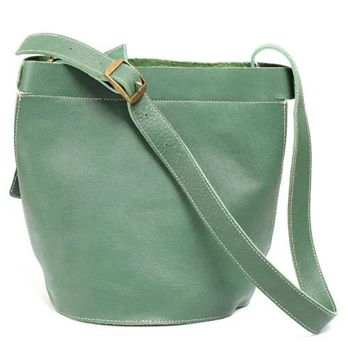 Green Womens Leather Bucket Side Bag Madewell Bucket Shoulder Bag Large Bucket Bag for Ladies