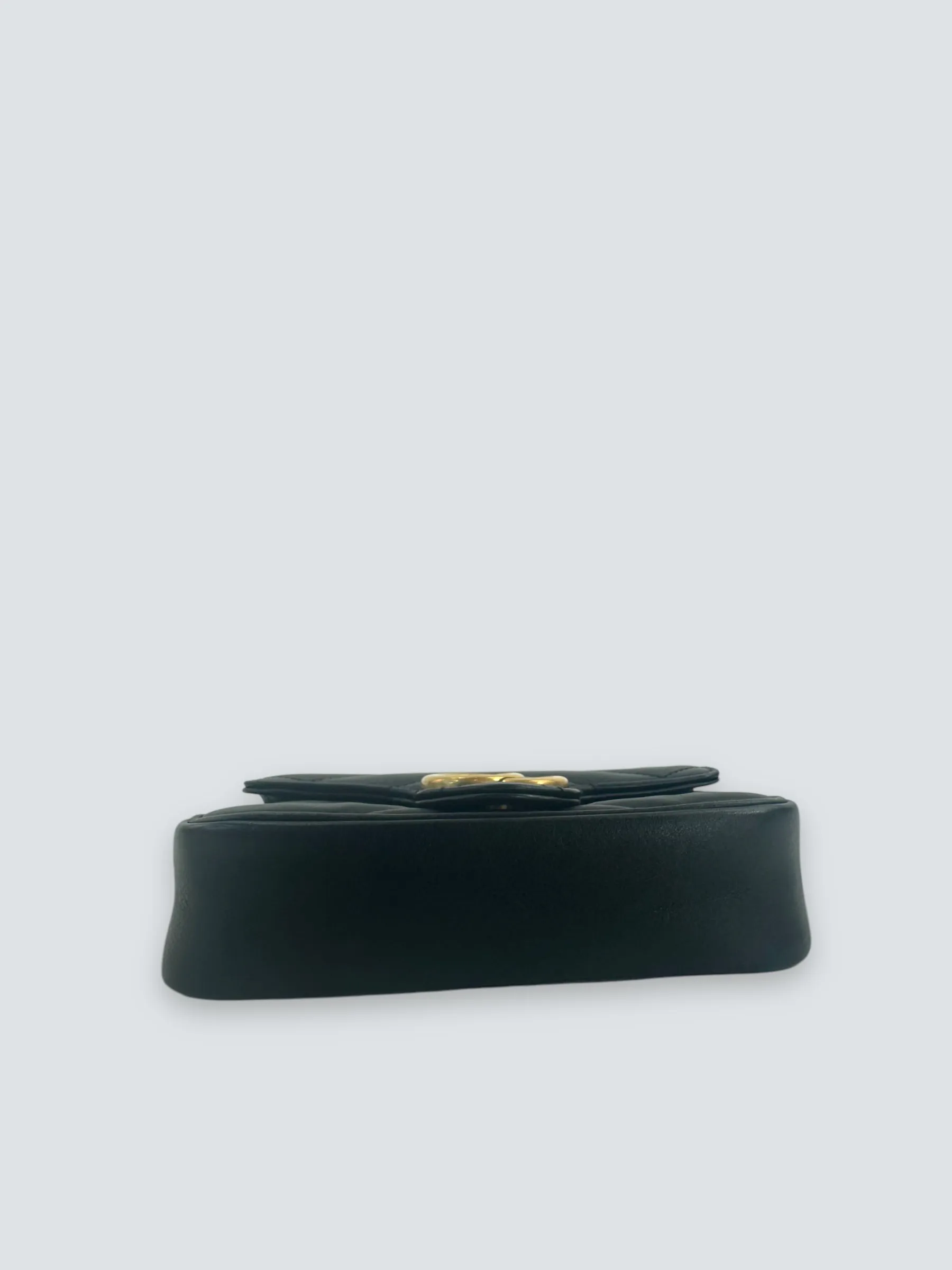 Gucci Black Matelasse Leather Super Mini Marmont Crossbody