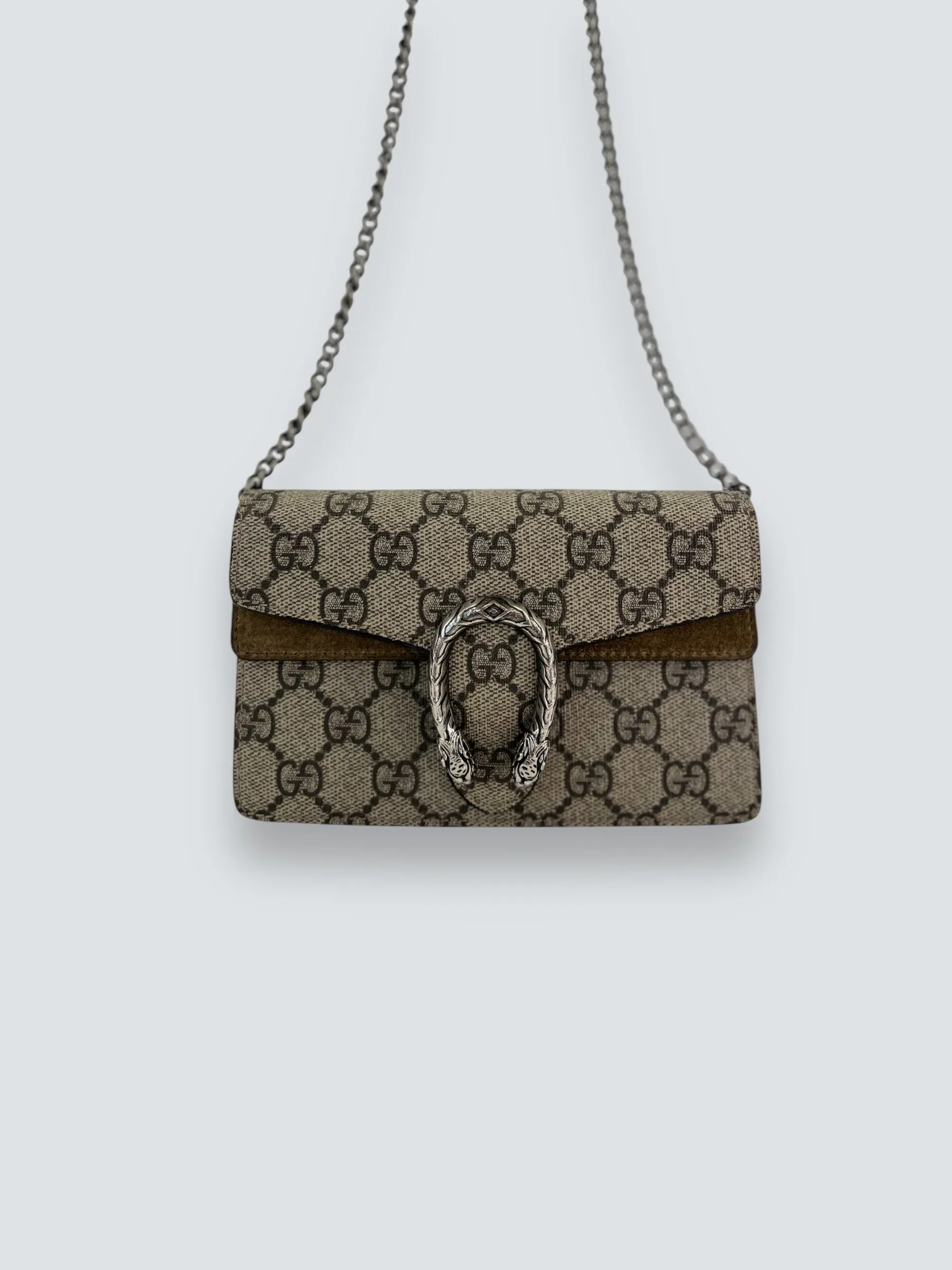 Gucci Monogram Canvas & Leather Dionysus Supermini