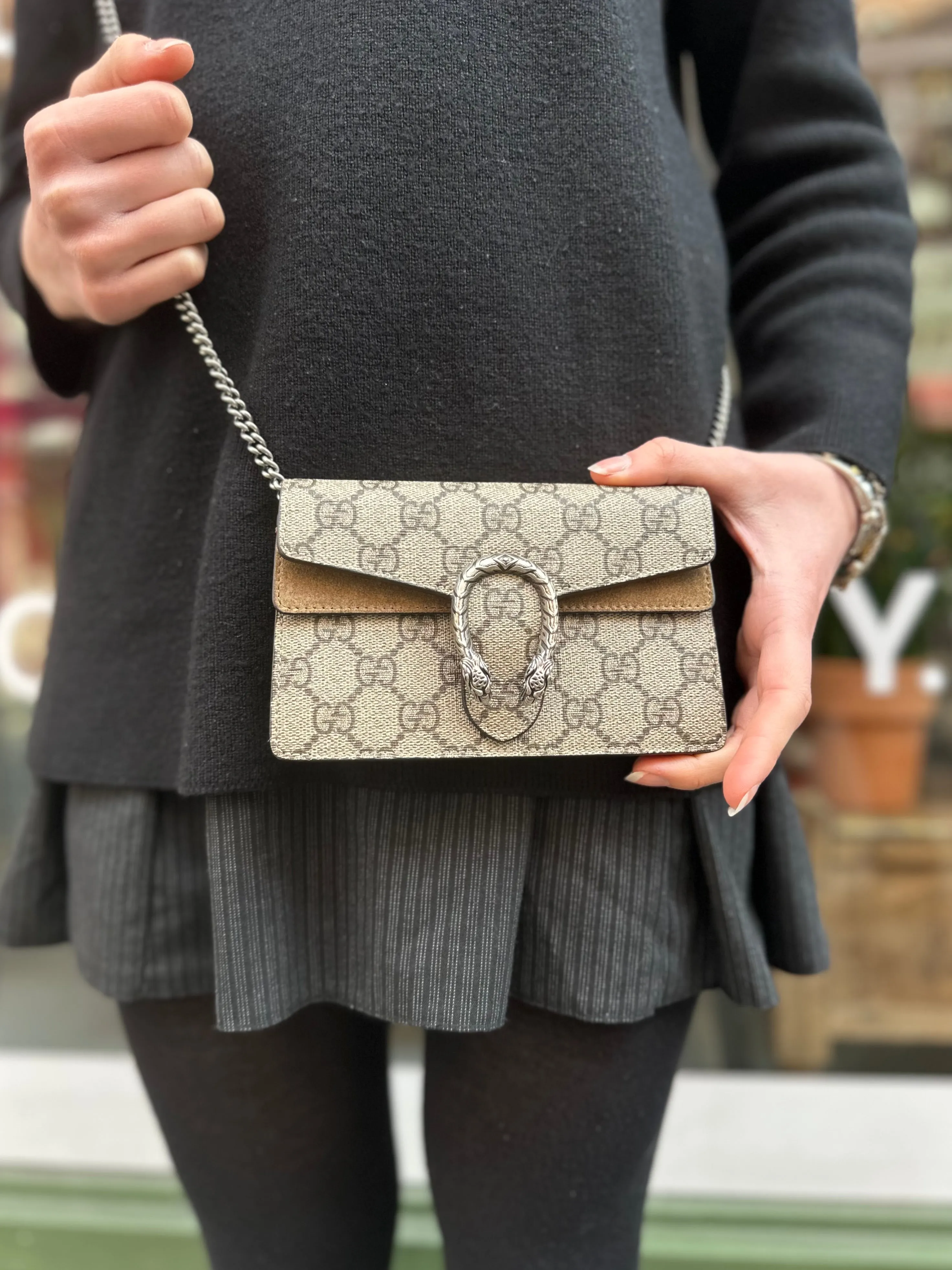Gucci Monogram Canvas & Leather Dionysus Supermini