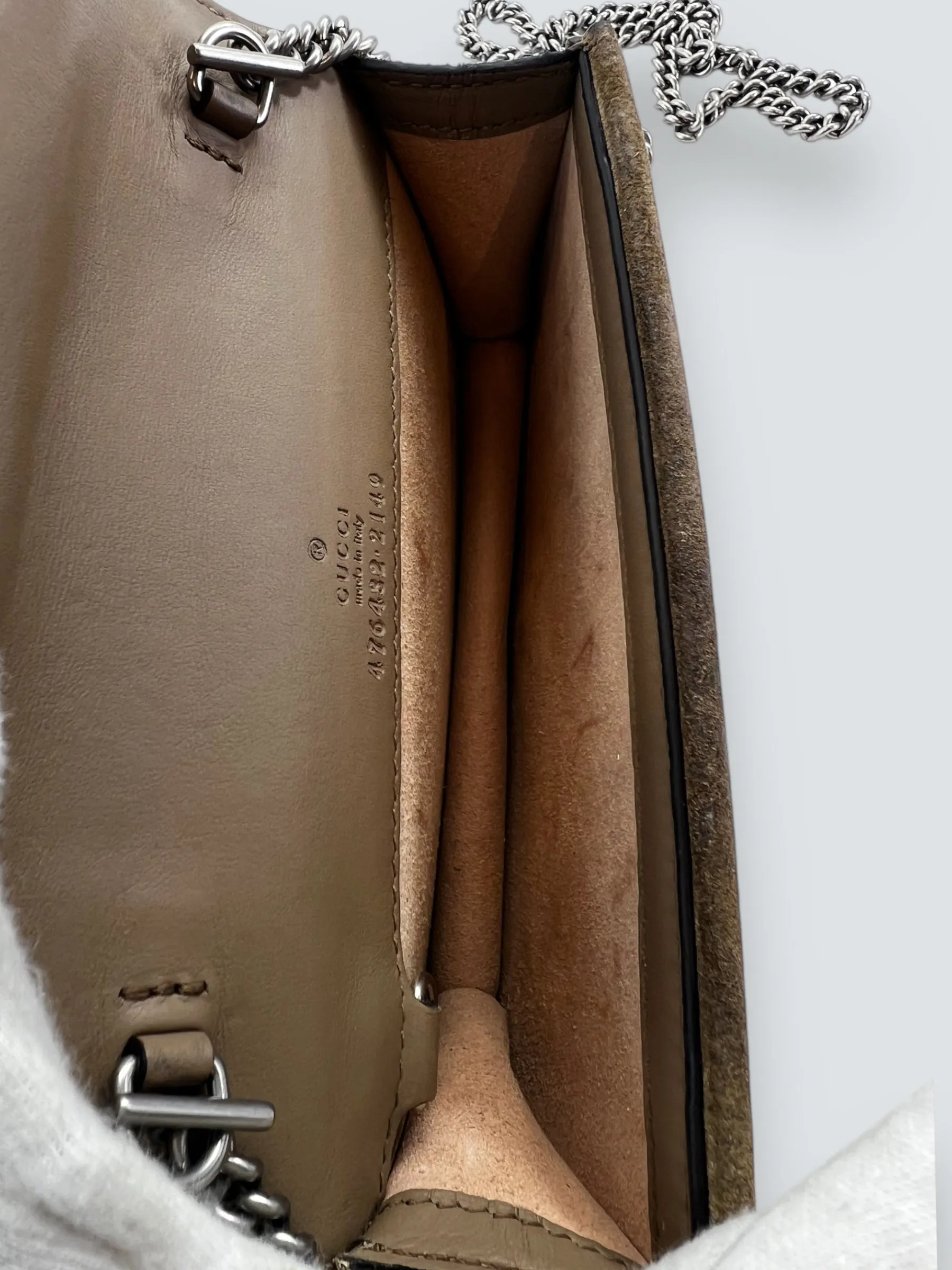 Gucci Monogram Canvas & Leather Dionysus Supermini