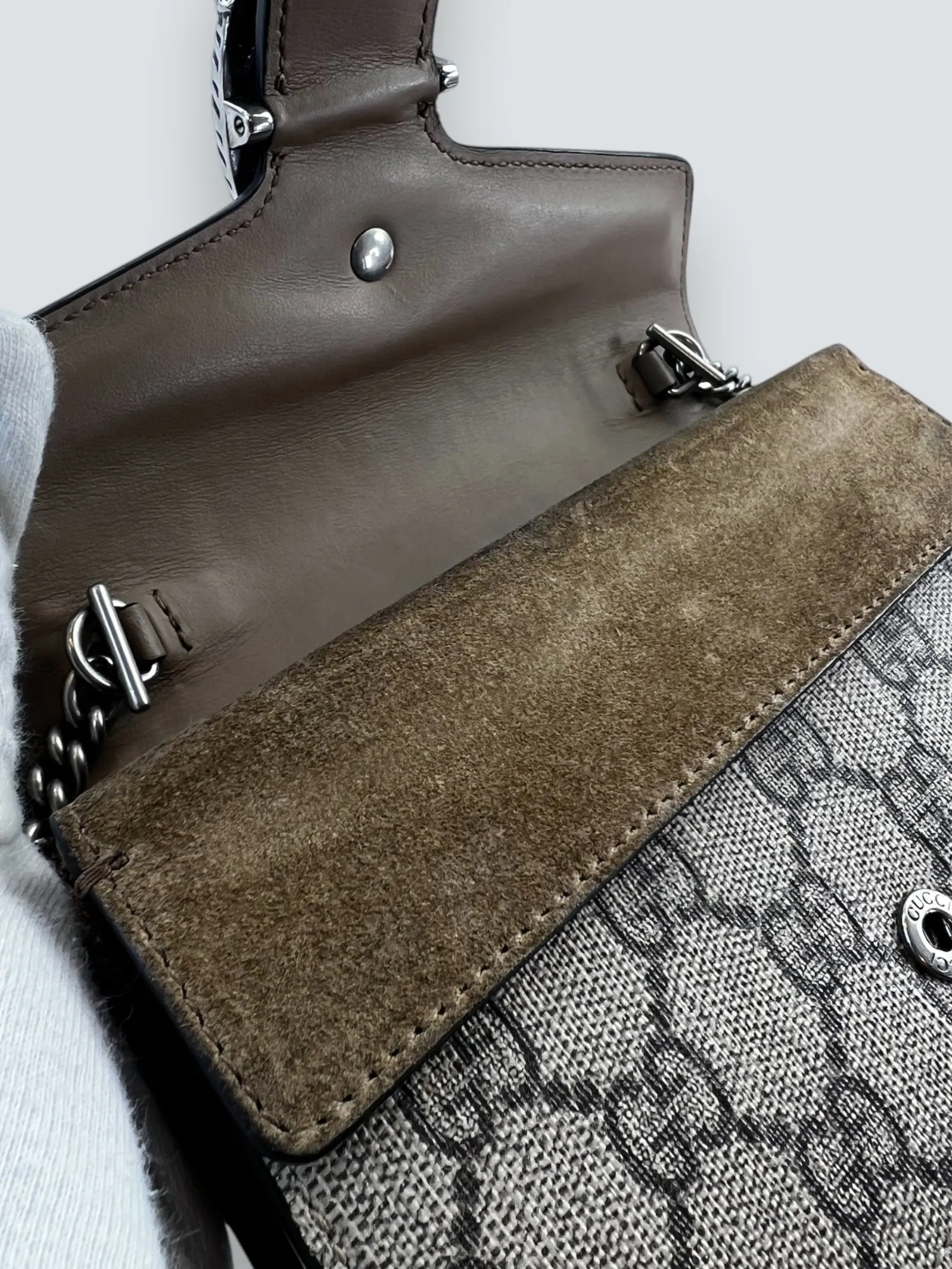Gucci Monogram Canvas & Leather Dionysus Supermini