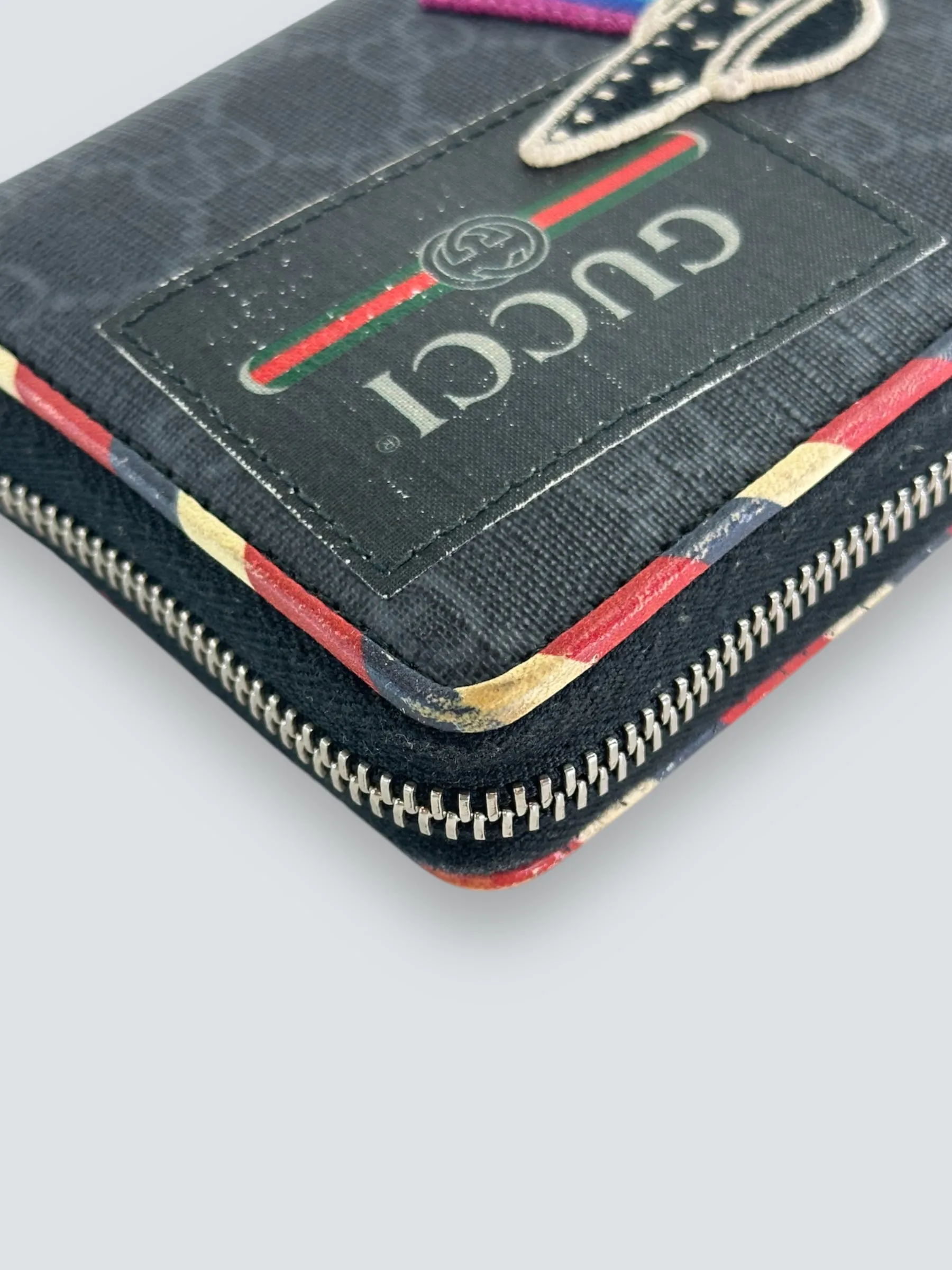 Gucci Night Courrier GG Supreme Zip Around Wallet
