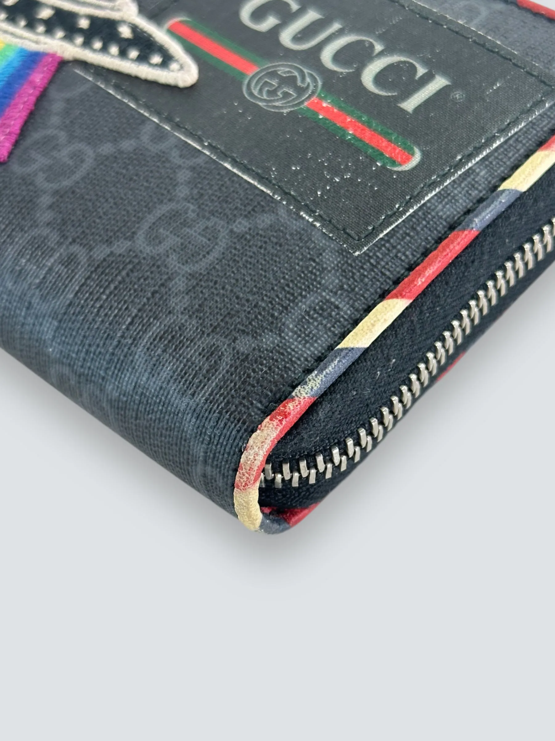 Gucci Night Courrier GG Supreme Zip Around Wallet