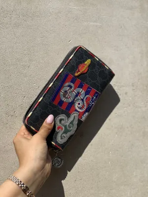 Gucci Night Courrier GG Supreme Zip Around Wallet