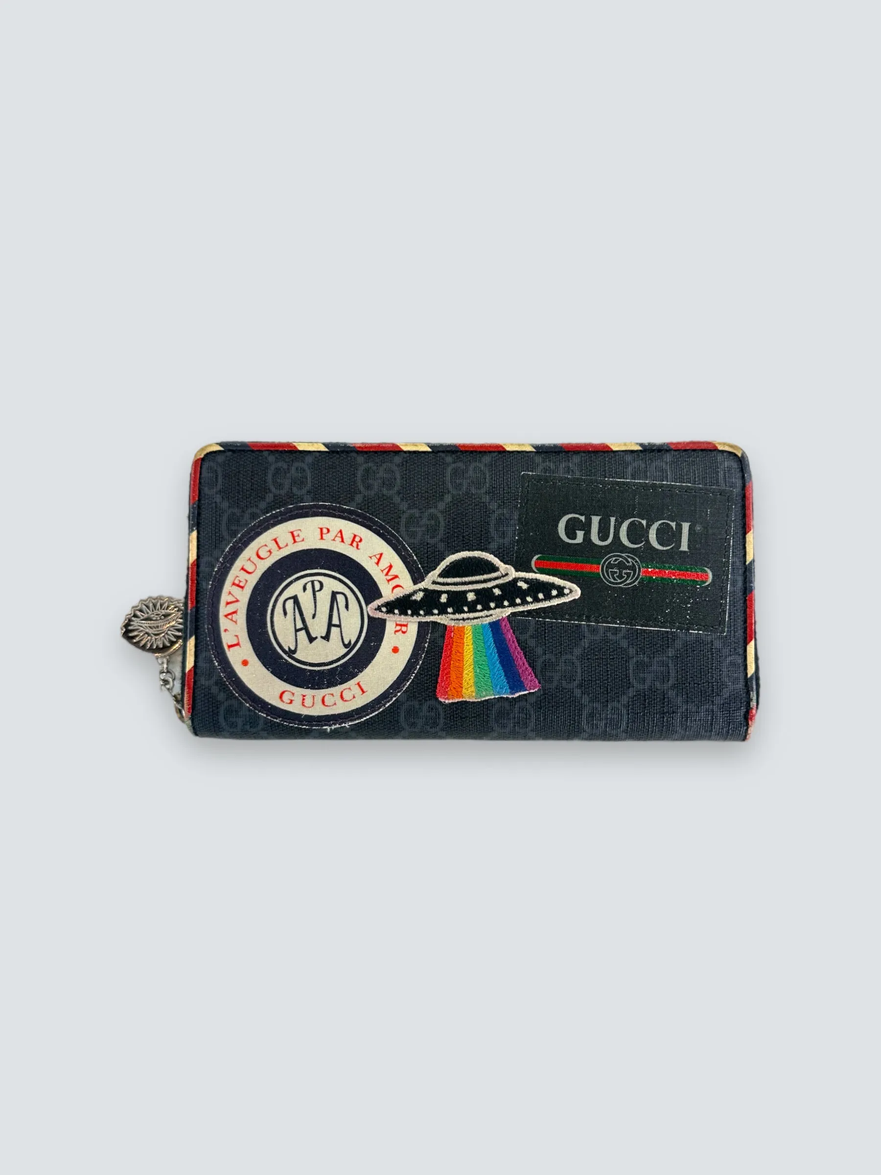 Gucci Night Courrier GG Supreme Zip Around Wallet