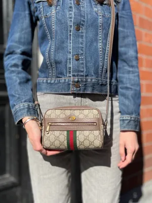 Gucci Small Monogram Canvas Supreme Ophidia Crossbody