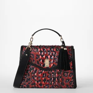 Hallie Satchel Red Leopardess