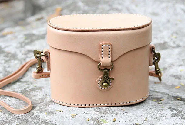 Handmade bucket purse leather crossbody bag purse shoulder bag for women
