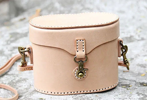 Handmade bucket purse leather crossbody bag purse shoulder bag for women