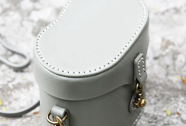 Handmade bucket purse leather crossbody bag purse shoulder bag for women