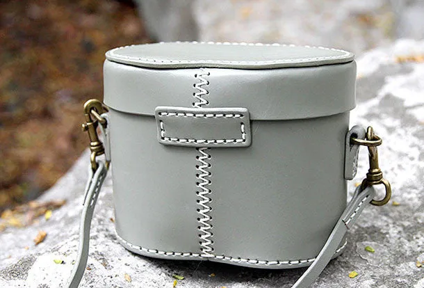 Handmade bucket purse leather crossbody bag purse shoulder bag for women