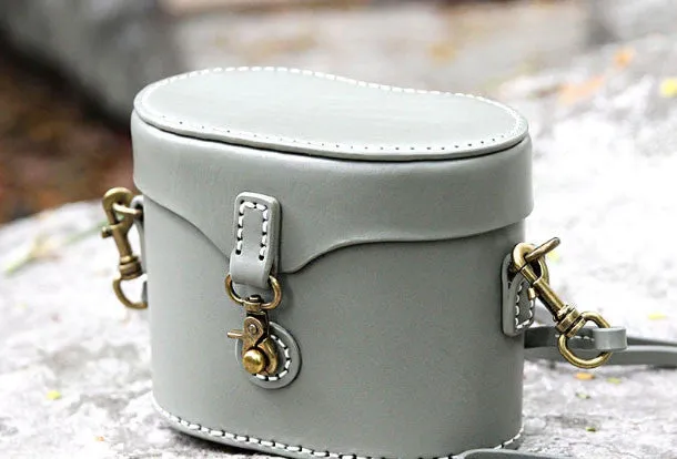 Handmade bucket purse leather crossbody bag purse shoulder bag for women