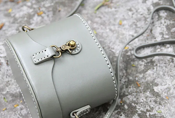 Handmade bucket purse leather crossbody bag purse shoulder bag for women