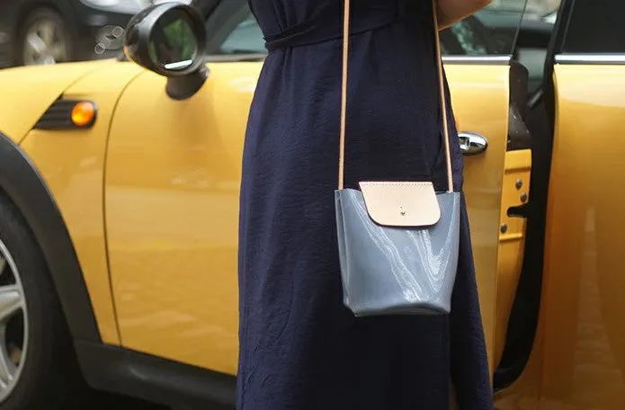 Handmade Fashion Women Leather bucket crossbody bag Barrel shoulder bag for women
