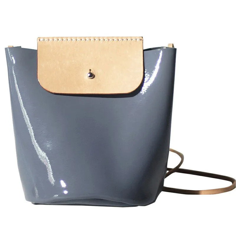 Handmade Fashion Women Leather bucket crossbody bag Barrel shoulder bag for women